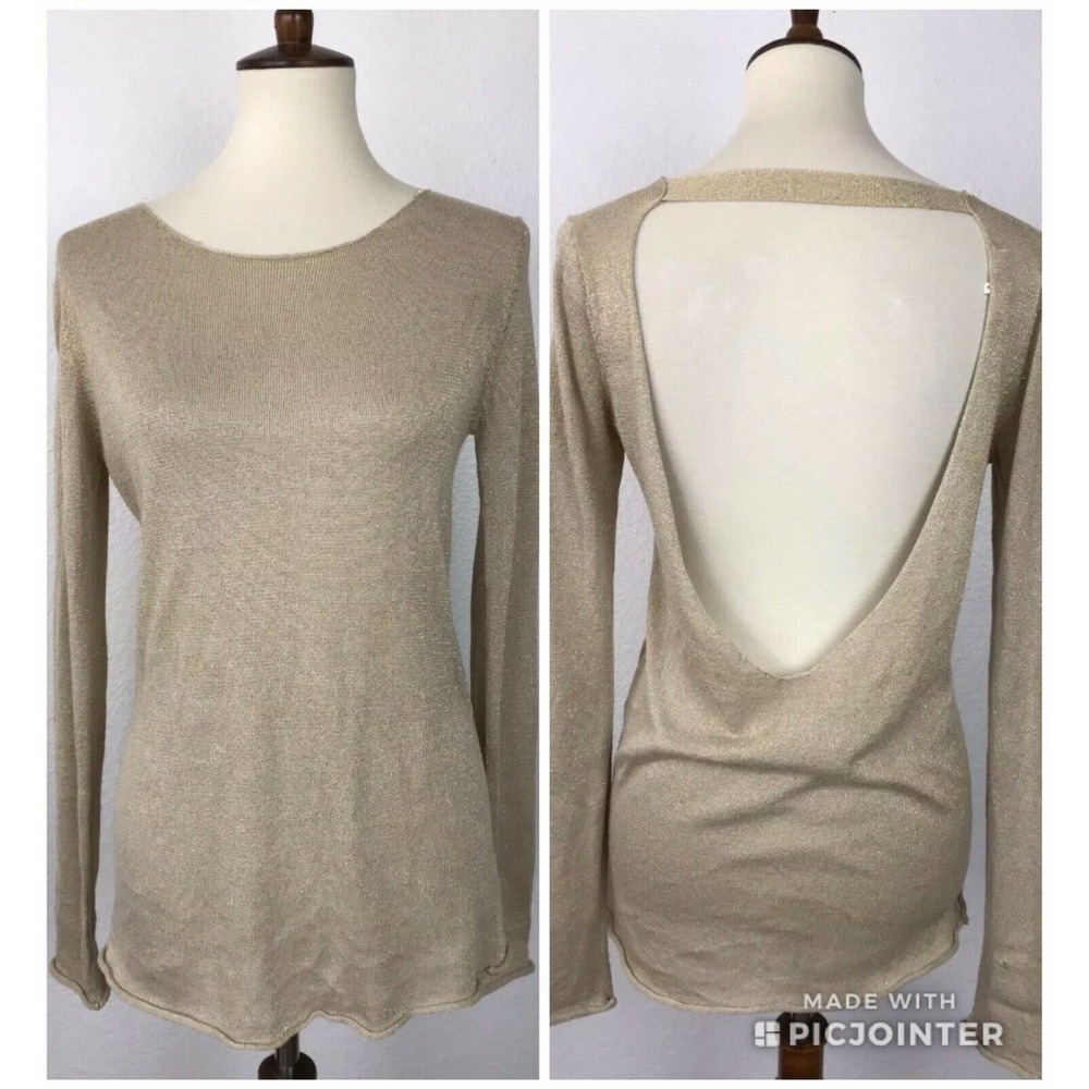 House of Harlow 1960 Knit Cut Out Draped Back Top FLAW